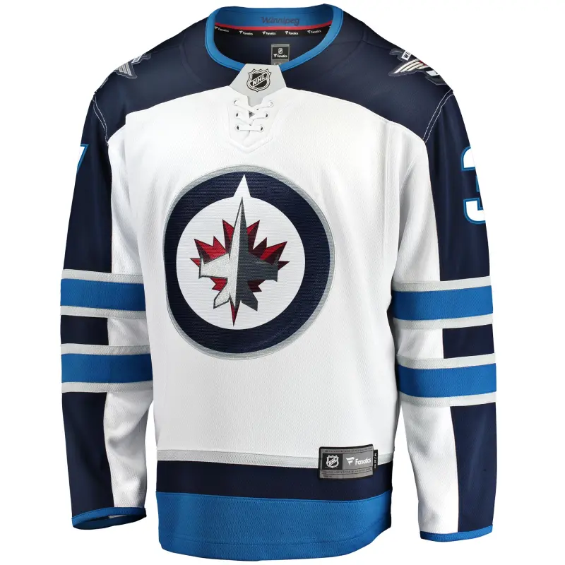 winnipeg jets fanatics away breakaway jersey - connor hellebuyck - mens